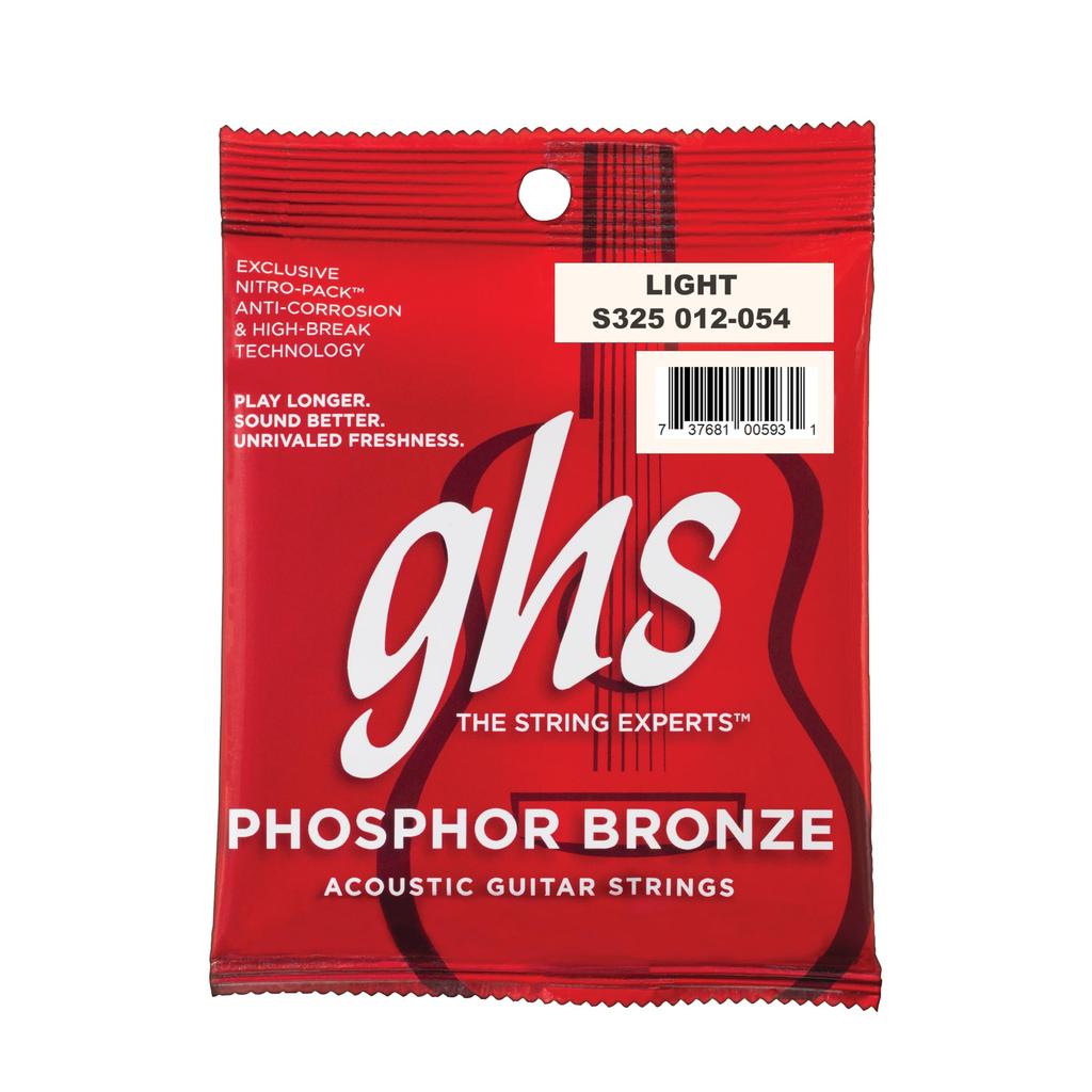 ghs Phosphor Bronze Acoustic Guitar S325 Strings, Light, 12-54,