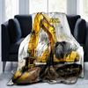 1PC Custom Name Excavator Art Card flannel blanket versatile,all-season throw suitable for the living room,bedroom,camping,travel,and gift