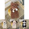 Cute Plush Dog Pen Case With Scarf Design For Girls And Students