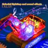Clear Mechanical Gear Excavator Toy with Colorful LED Lights Music Movable Digging Arm Electric Construction Vehicle Toddlers Boys Educational