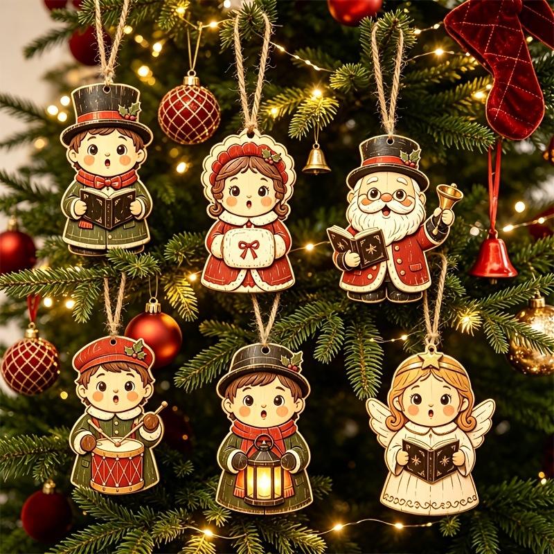 Wooden Christmas and Halloween Hanging Ornaments Laser Cut Pendants 3 Mm or 5 for Holiday Decoration