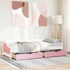 VidaXL Day Bed and 2 Drawers Without Mattress IRUN White Pink 90x200 Cm 3314681