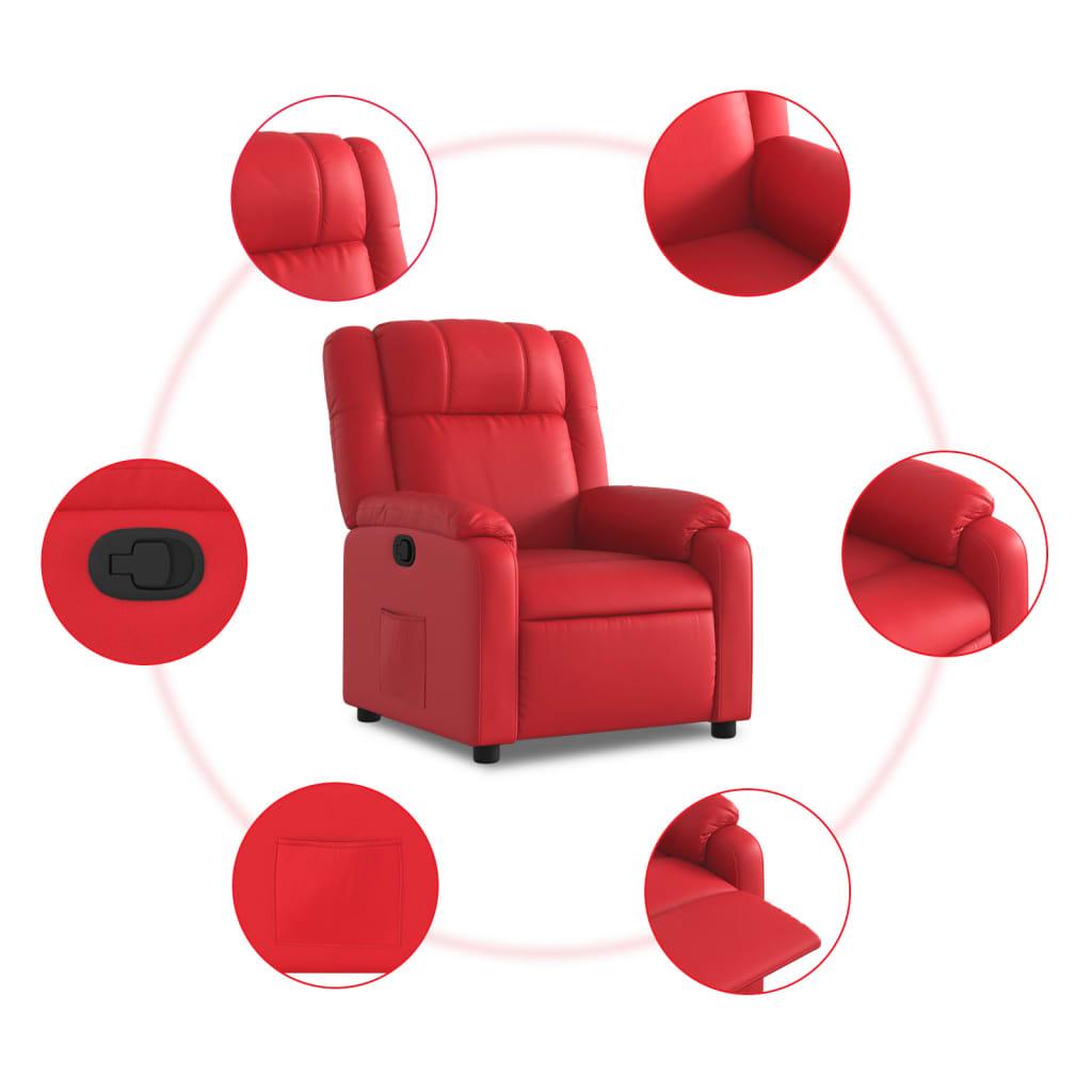 Relax Chair In Red Synthetic Leather