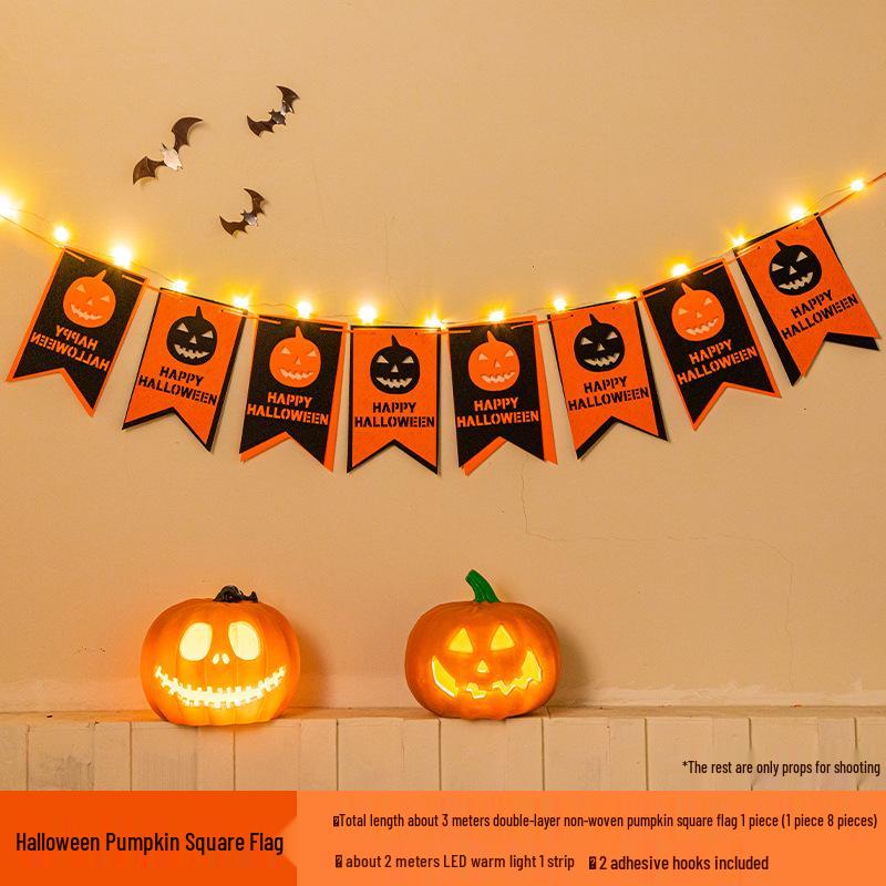 Luminous Halloween Party Pumpkin Bunting Decoration for Mall and Store Events