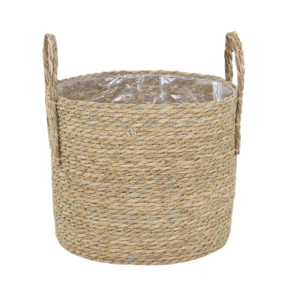 Juran Nordic Rattan Woven Flower Basket: Large Decorative Floor Pot for Fiddle-leaf Fig and Green Plants.