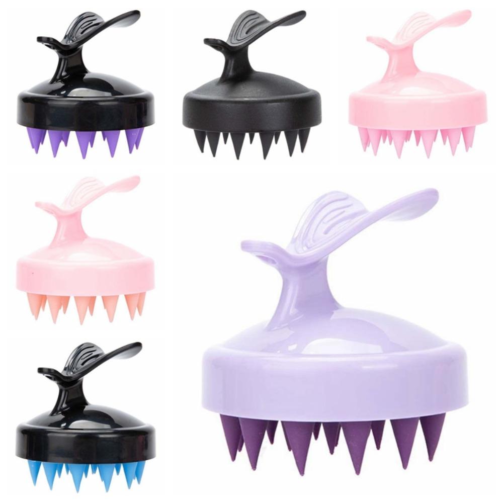 

Easy Foaming Hair Washing Comb Body Shower Shampoo Brush Colorful Household фіолетовий