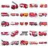 50pcs Fire Truck Cartoon Stickers: Kids' Decoration for Phone Cases & Skateboards