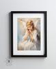 Charming Heavenly Guardian Charming Heavenly Guardian, 30X40 Cm, Light Oak Wooden Frame, 230 Gsm Matte Paper