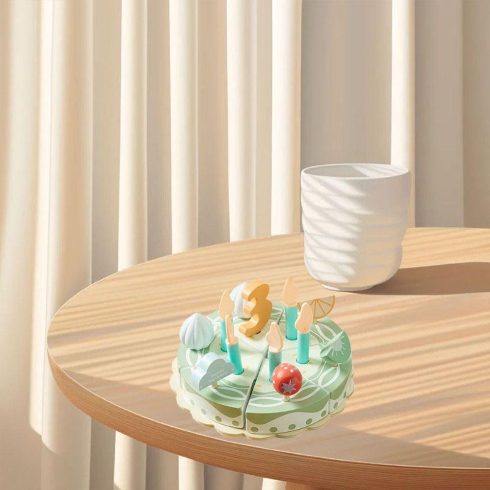 Play House Wooden Cake Model Wooden Kitchen Pretend Toy  Toddlers Boys Girls