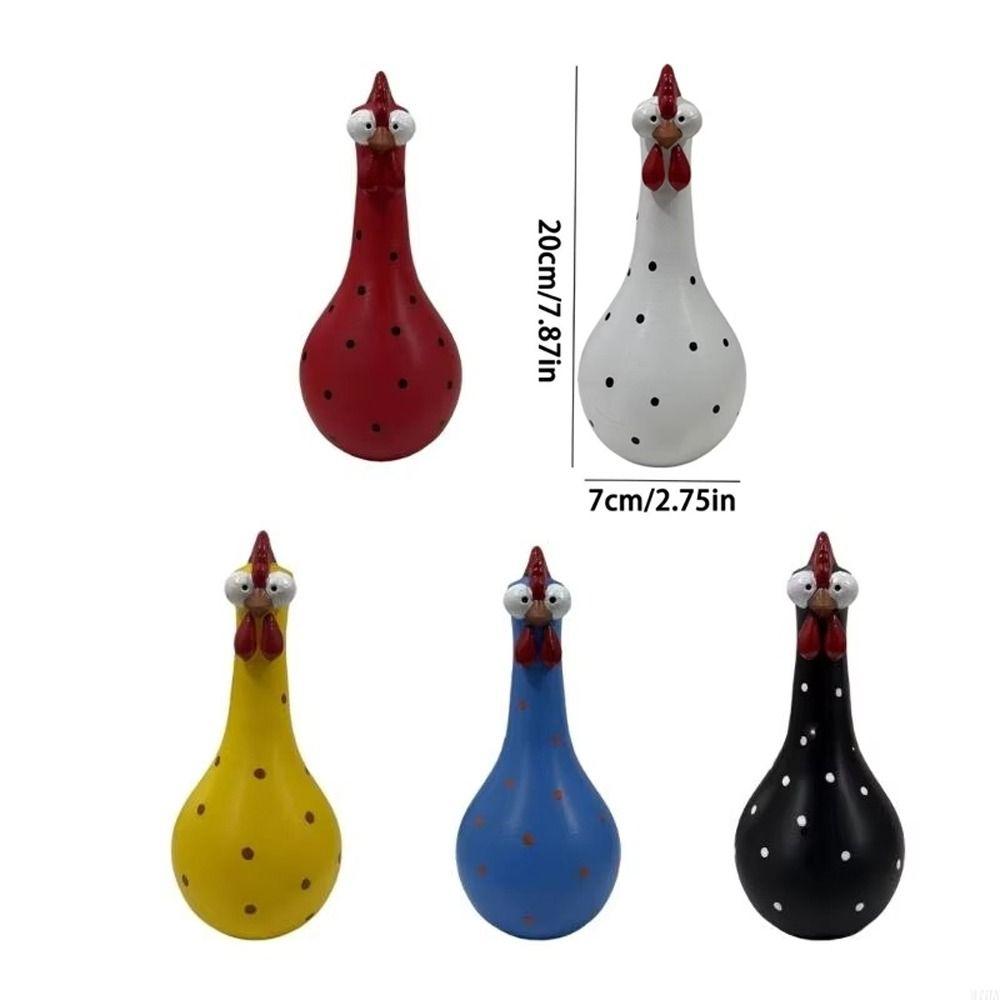 Colorful Dot Long Neck Chicken Vases Lifelike Flower Arrangement Vase  Living Room Decor