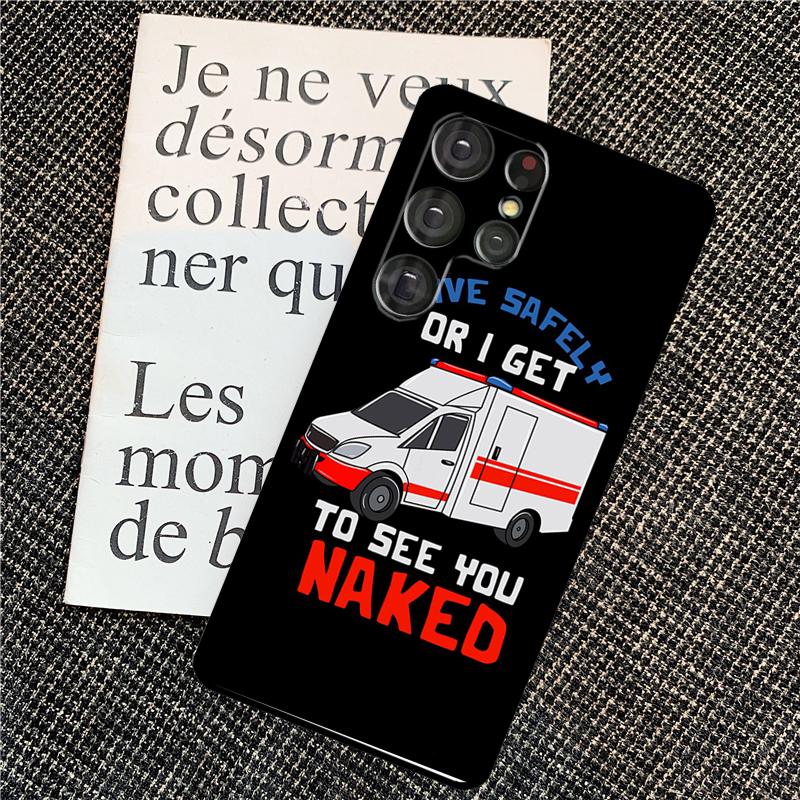 Ambulance Car Case For Samsung Galaxy S25 Ultra S20 S21 S22 S23 S24 Ultra S9 S10 Plus S25 FE Back Cover