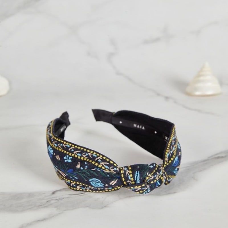 MAIA Royal Jacquard Hairband - Navy