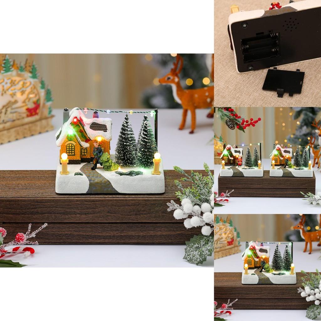 Weihnachtsmann Harz Spieluhr Weihnachtsszene Mit Licht Für Feiertagsdekorationen Und Geschenke