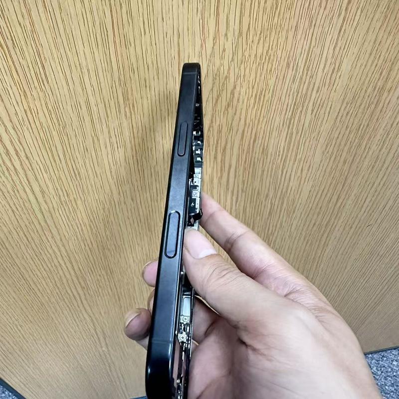 Second Hand 90%-New Frame Housing for iPhone 15 Pro Housing With Flex Cable Glass Good Working Repair Parts,Black SIM Version