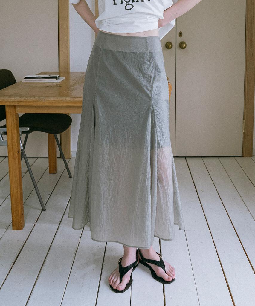 Banwonateullie P3253 Mermaid Nylon Skirt_Charcoal