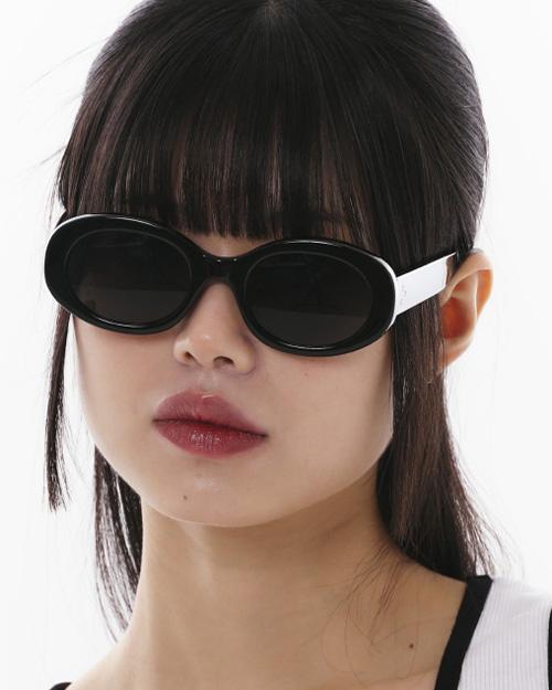 Hangeul Hangeul Sunglasses New Oval Black