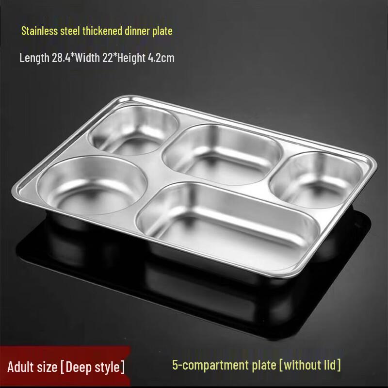 

304 Stainless Steel Compartmented Lunch Plate with Lid
