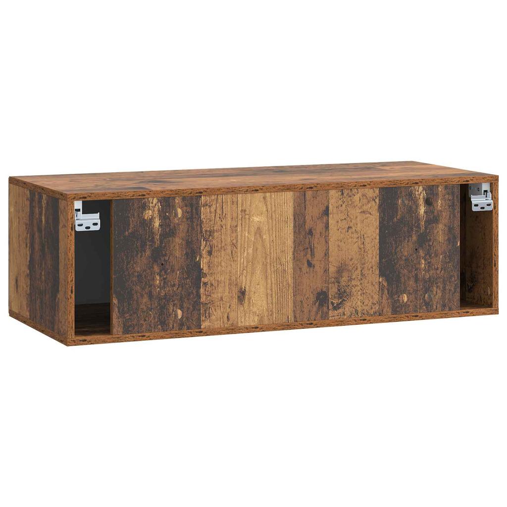 Wall Mounted TV Cabinet Reclaimed Wood Look 98 x 41 x 30 cm Particleboard