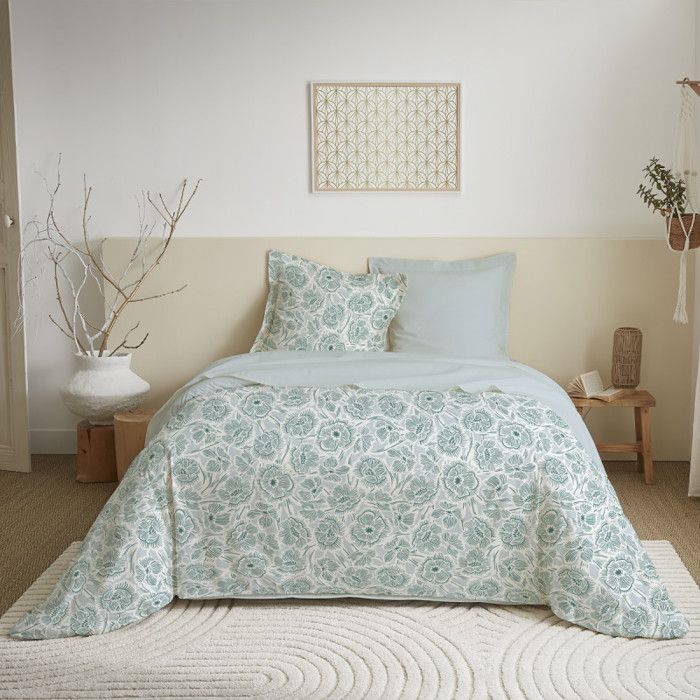 4-piece Sheet Set for 160 X 200 Cm Bed "Large Width" Agathe Celadon