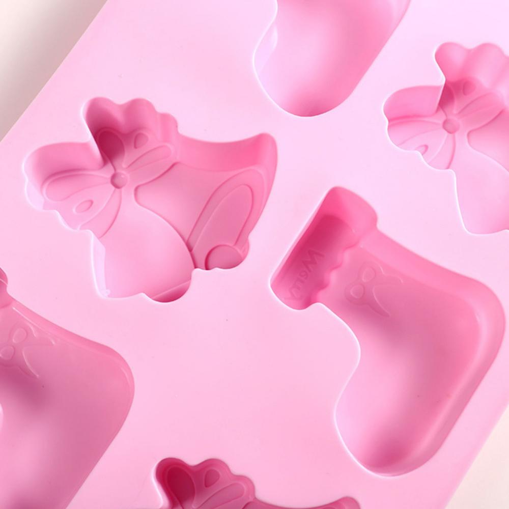 6 Christmas Socks Silicone Cake Mold Christmas Silicone Chocolate Mold DIY Cake Silicone Baking
