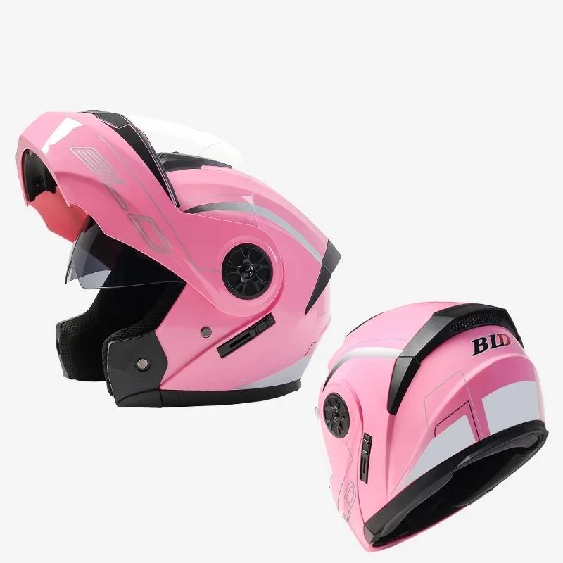 2022 New DOT Appoved High Quality Double Lens Flip Up Helmet Abs Full Face Motocross Motorcycle Racing Helmet Unisex