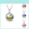 Adorable Pokemon Pokeball Necklace Cute Cartoon Character Jewelry Handmade