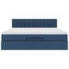 Ottoman Bed with Mattress Blue 160x200 cm Fabric