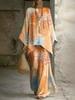 European and American retro bohemian suit exotic print loose top wide-leg pants temperament casual two-piece set