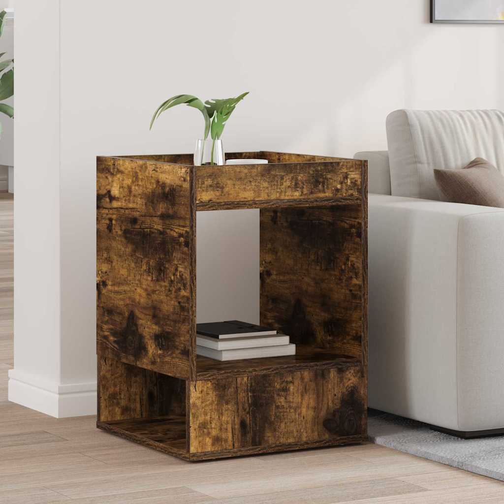 Side Table Smoked Oak 40 X 40 X 56 Cm Engineered Wood