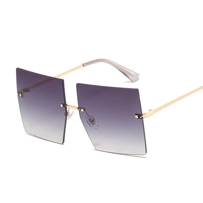 Vintage Square Sunglasses Women Luxury Oversized Rimless Sun Glasses Shades Female Fashion Brand Designer Clear