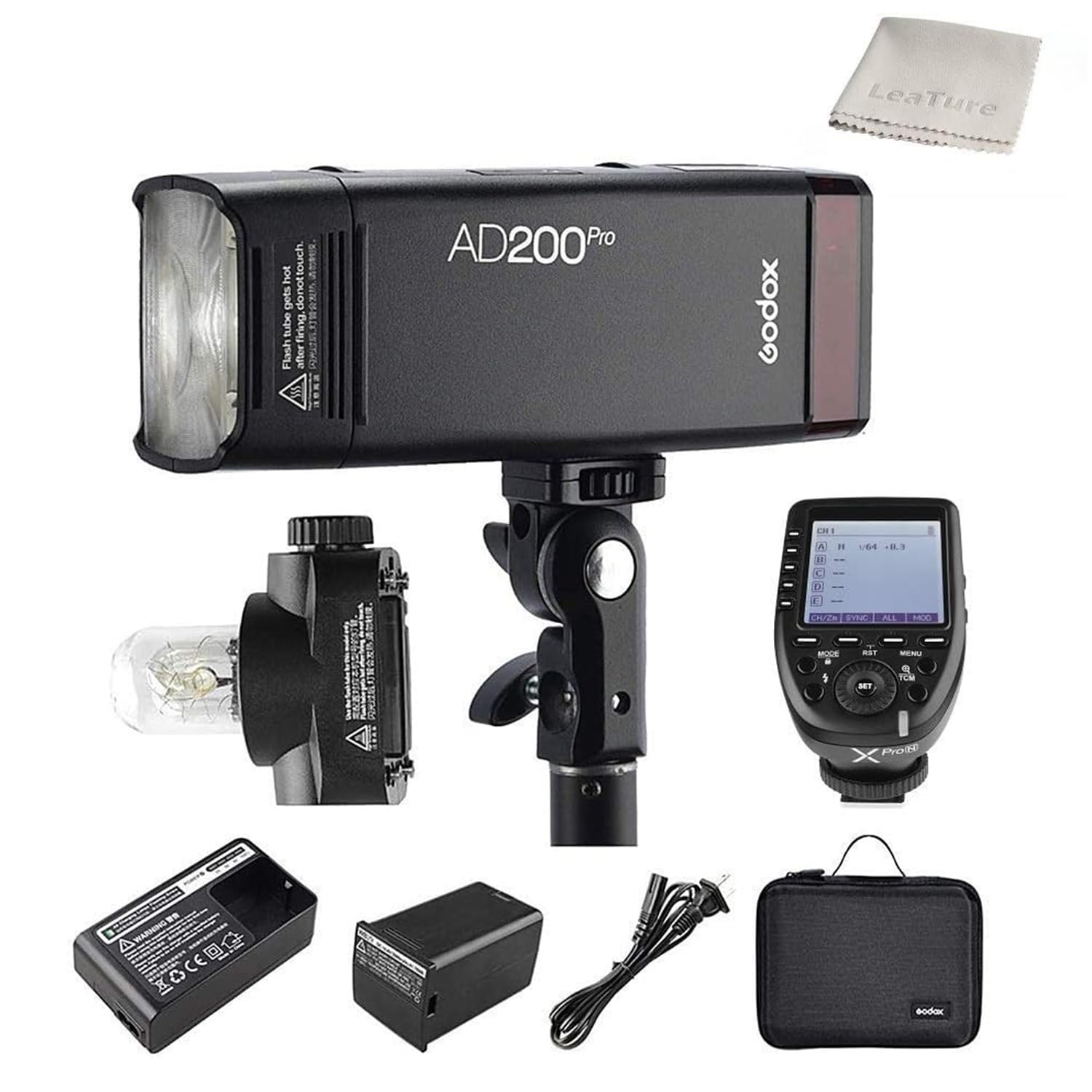 

Godox AD200Pro TTL Pocket XProN Commander Set Wireless X System GN 500 Full Power Flashes Large Capacity Lithium Battery Flash, 2.4G 52/60 HSS1/8000