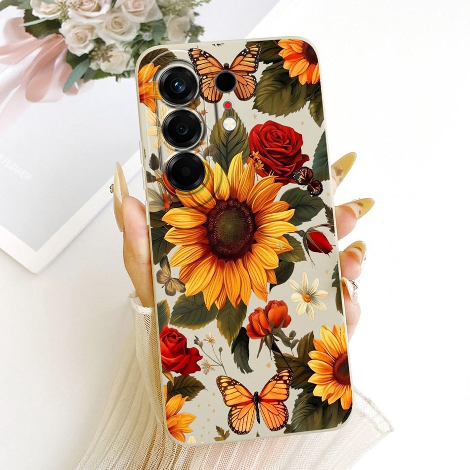 For Tecno Camon 50 4G 2026 Cute Cat Flower Cartoon Phone Case For Tecno Camon50 4G Shockproof Soft Silicone Covers Bumpers