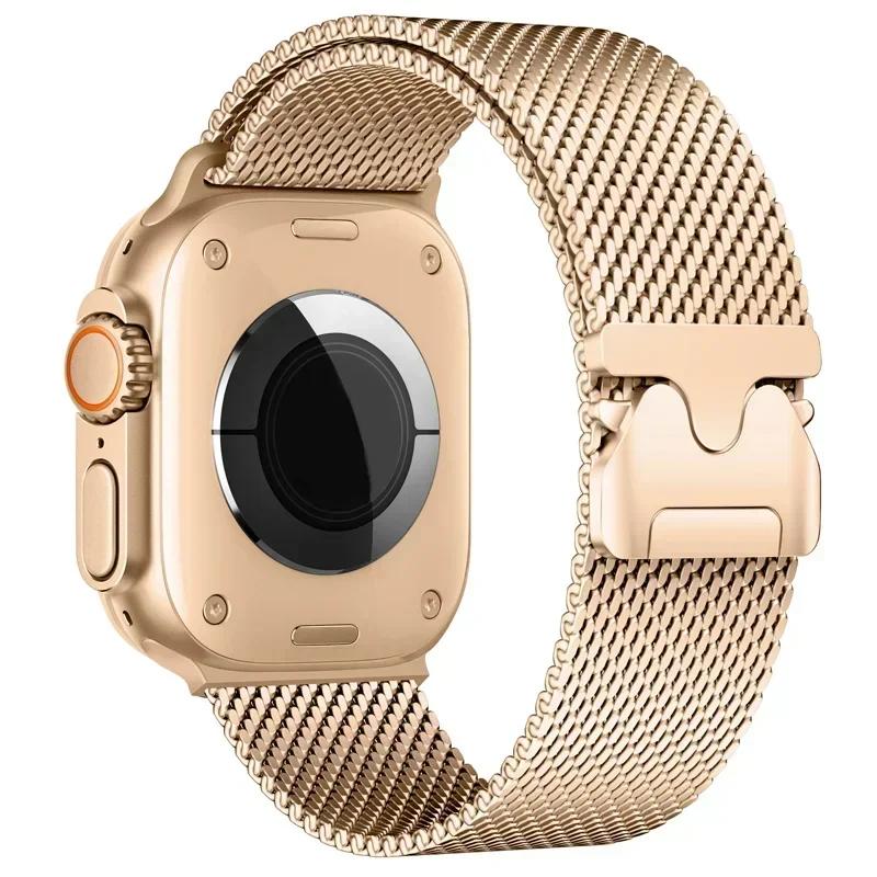 Milanese Loop Metal Strap for Apple Watch Band 49 46  45 44 42mm Stainless Steel Bracelet for IWatch Series Ultra 10 9 8 7 6 5 4