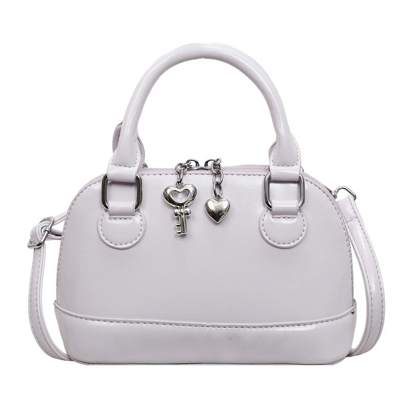 Glossy PU Handbag Women Fashion Mini Shoulder Bag Classic Oval Shape Crossbody Tote Bag