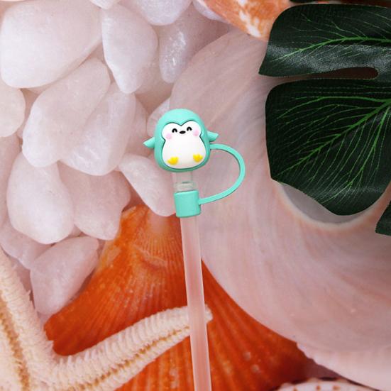 2 buc dopuri de paie reutilizabile, fără miros, încântător, moale, anti-alunecare, rezistente la praf, design de desene animate, capace de paie pentru utilizare zilnică