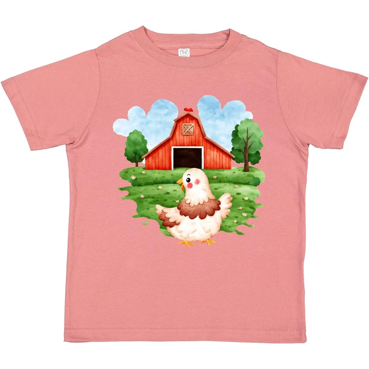 

Inktastic Chicken On A Farm Toddler T-Shirt Chic Cute Red Barn Child Preschooler 120