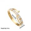 European-American Fashion Rhinestone Titanium Steel Bracelet - Non-Fading Stainless Steel, Simple Open Design.