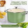 MICHELANGELO Stock Pot with Lid, 6 Quart Cooking Pot with Ceramic Coating, Nonstick Soup Pot with Lid, Induction Compatible
