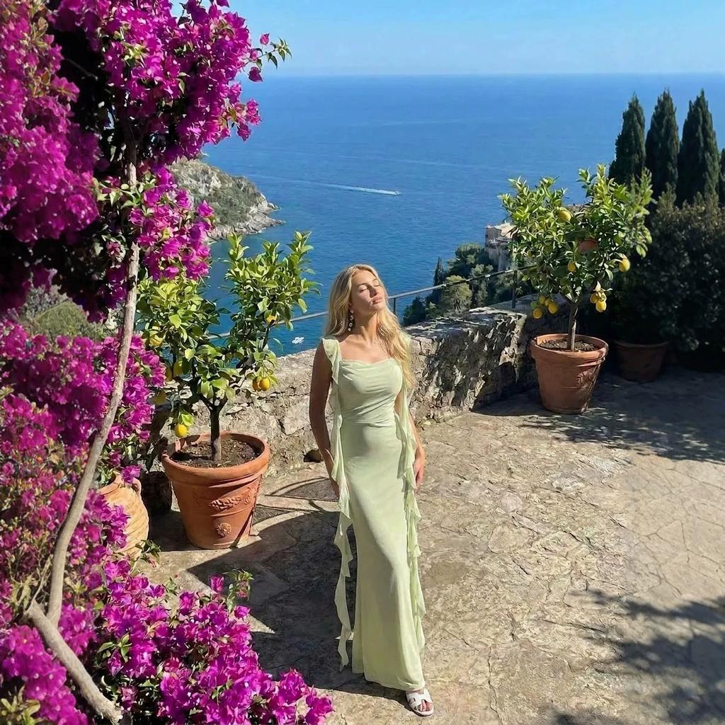 Hochwertiges schlankes Netz-Fischschwanz-Exquisites Kleid Elegantes Rüschendesign Dieses Jahr beliebt Schönes Kleid Kleid