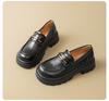 Cowhide Version~ Loafers Women's Autumn New Fashionable Small Man Platform Commuting British Style Small Leather Shoes Comfortable Single Shoes