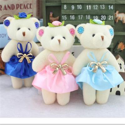 Bouquet Diamond Bear Mini Plush Toys Cartoon Stuffed Small Gift Wholesale Wedding Candy Doll Bag Flower Material