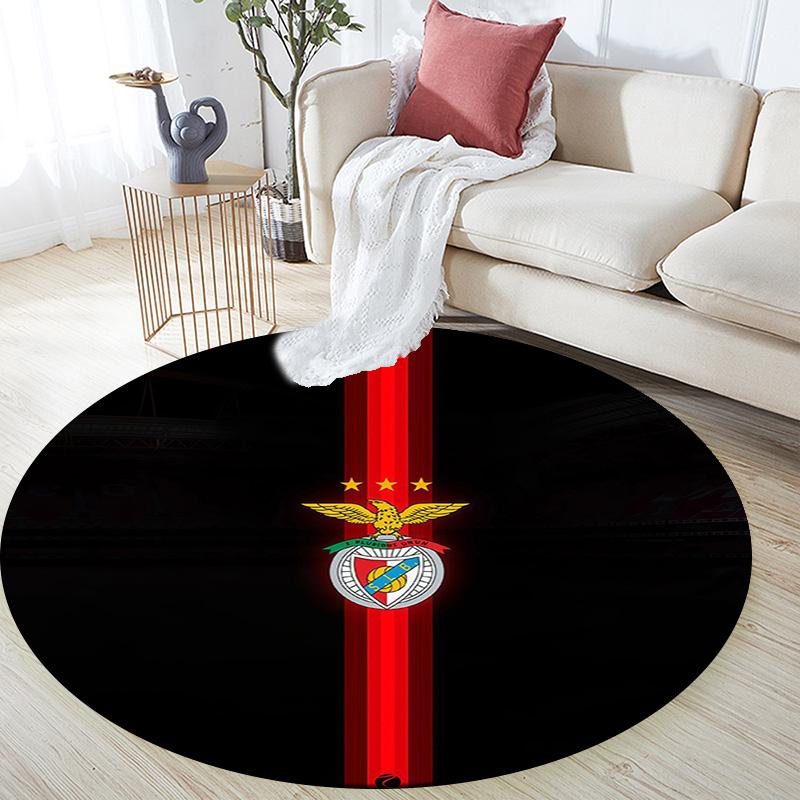 Sport Lisboa E Benfica2 Round Area Rug,Carpet Rug for Living Room Bedroom Sofa Playroom Decor,Non-slip Floor Mat