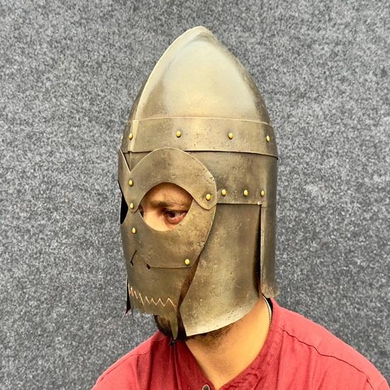 Mittelalterlicher Schädel Dämon Helm Stahl Tragbarer Helm Fierce Cosplay Rüstung Dekor Rollenspiel Weihnachten