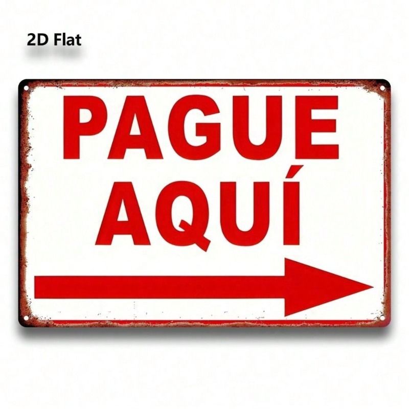 

Metal Poster Red Arrow Pague Aqu Wall Art for Bar