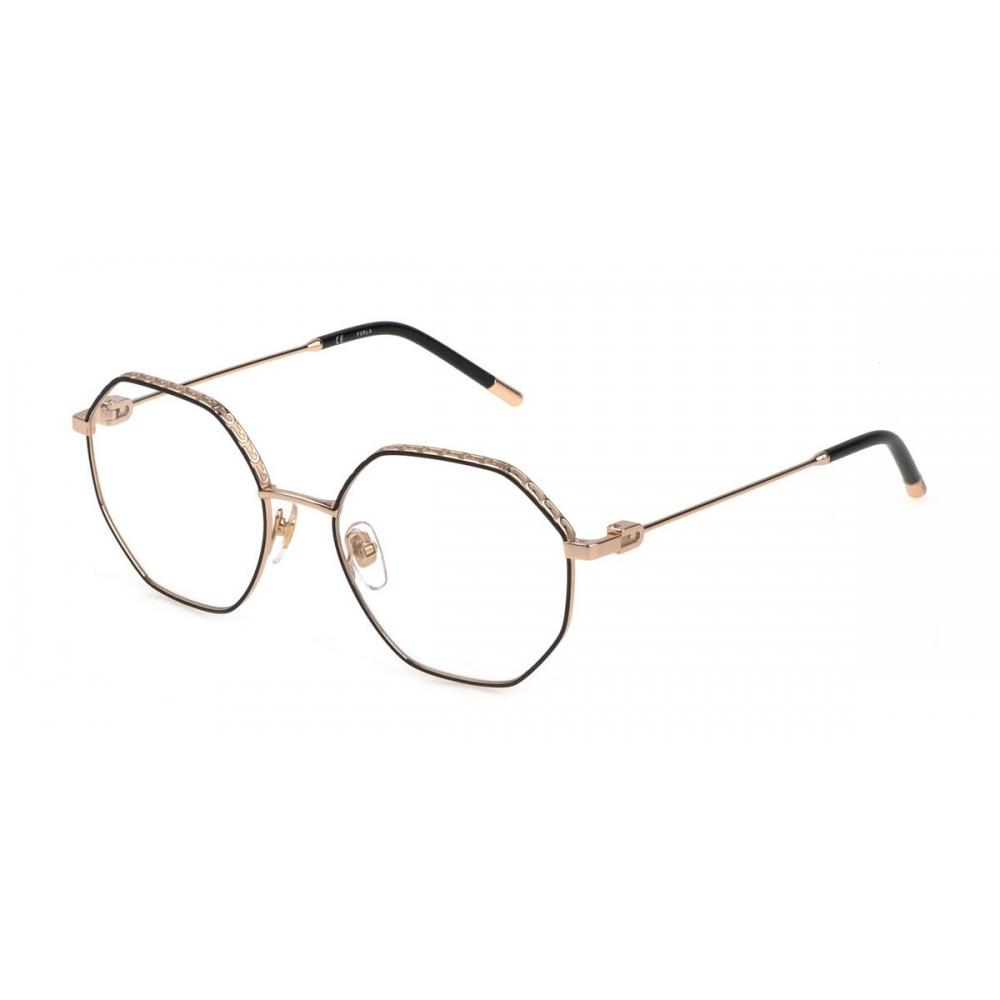 

Furla Vfu637 0302 Women Eyeglasses Glossy Rose Gld Blk/54