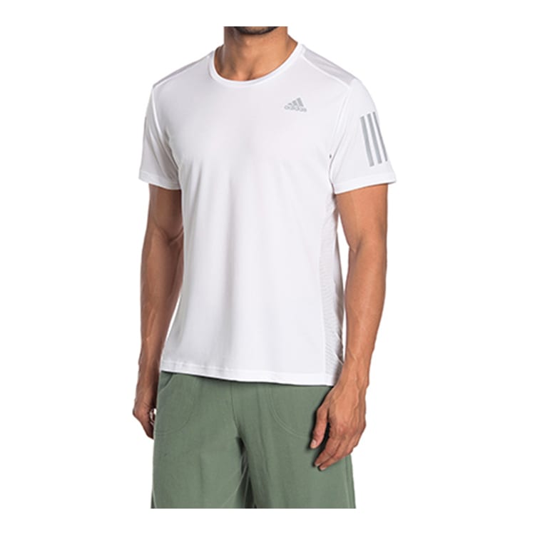 adidas T Shirts Men's White Crew Neck Moderate Straight Fit EK2855