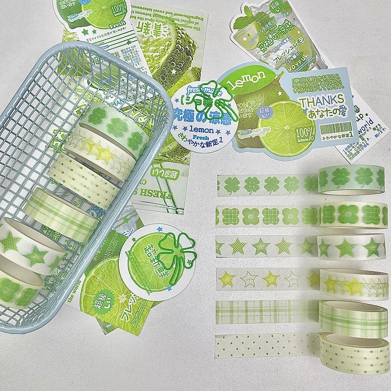 6pcs/lot Strawberry Apple Fruit Tape Cute Cartoon Creative Decorative Washi Tape School Stationery