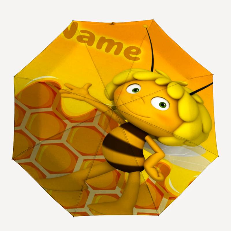 Custom Name Maya the bee Theme Automatic Umbrella, Lightweight & Portable, 8 Rib, Perfect for Outdoor Travel, Birthdays, Christmas, Gifts.