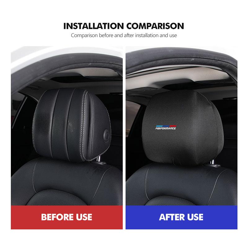 Car Seat Headrest Elastic Dust Protection Cover Accessories For BMW X1 X3 X4 X5 X7 G20 G38 F20 F39 F48 E46 E60 E36 E39 JX7