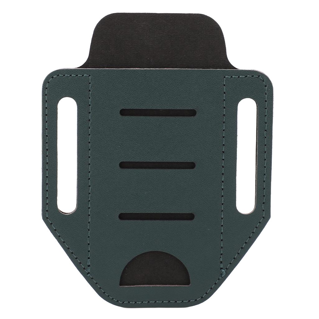 Leather Multitool Sheath EDC Single Pocket Organizer Holder for Belt Flashlight CampingGreen